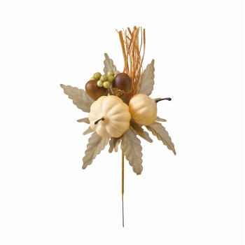 ニュアンスパンプキンピック　アーティフィシャルフラワー　造花　4本入　野菜　HW008610　かぼちゃ　パンプキン　ハロウィン（長さ 約18×幅 約10cm）