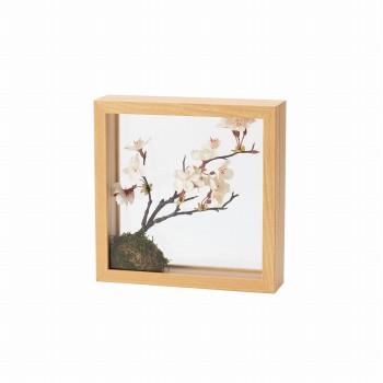 花時フレーム　角　アーティフィシャルフラワー　造花　桜　ZA007530　ギフトアレンジ（縦横 約21×奥行 約5cm）