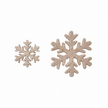 ベルベスノーパーツ　ベージュ　12コ入　クリスマス　デコレーションパーツ　雪の結晶　XO000107-013（ベージュ）