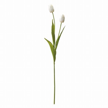 【今季完売】MAGIQ　ツインチューリップ　クリームホワイト　アーティフィシャルフラワー　造花　チューリップ　FM007846-001（クリームホワイト）
