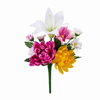 MAGIQ　マムミックスブッシュS　アーティフィシャルフラワー　造花　マム　菊　FMV22108（長さ 約22.5×幅 約18cm）