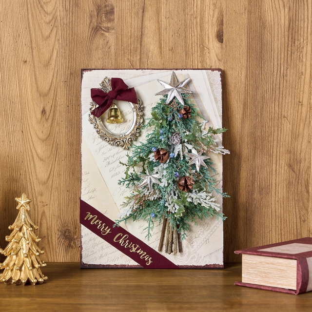 マイフラオリジナル　ちょこっとキット　アンティークフレームで作るクリスマスツリー飾りキット　アレンジキット　アーティフィシャルフラワー　ML038784　キット（クリスマスツリー飾りキット）