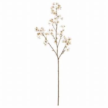 MAGIQ　みやこ花枝　ホワイト　アーティフィシャルフラワー　造花　花葉付き枝もの　FJ001851-001（ホワイト）