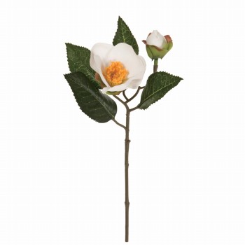 【今季完売】MAGIQ　早春椿　ホワイト　アーティフィシャルフラワー　造花　お正月　椿　FJ005168-001（ホワイト）