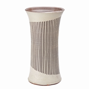 鼓線卯楽花壺　大型花器　陶器　信楽焼　YK902023（直径 約33.5×高さ 約65cm）